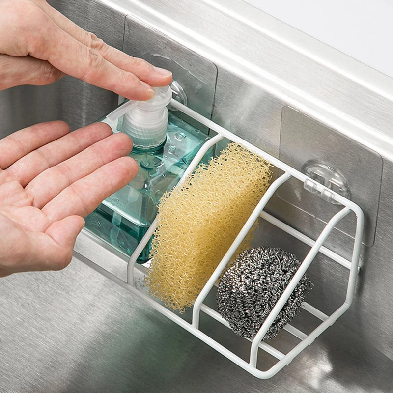 Держатель губки для мытья посуды металлическая Раковина Мыло сушилка для кистей полка с присоской для хранения в ванной, на кухне