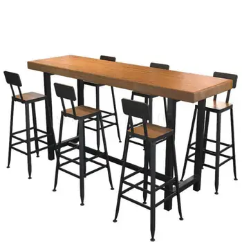 

American solid wood bar table against the wall bar bar chair home long table bar high table cafe bar table
