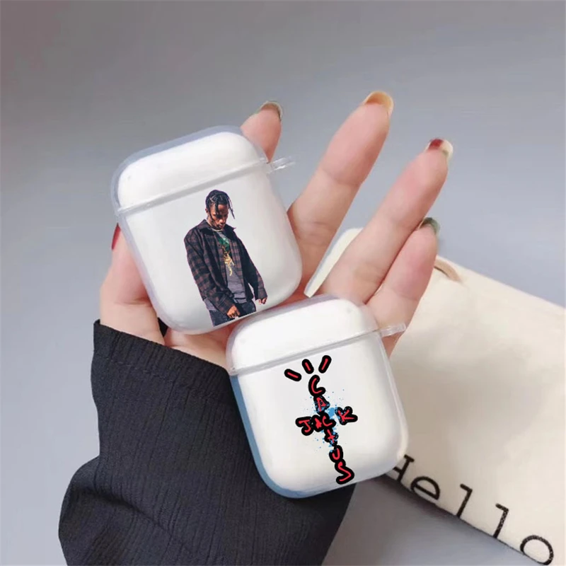 Чехол для Apple airpods мягкий прозрачный чехол наушников из ТПУ с тревисом Скоттом