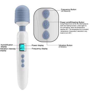 IKOKY 36 Speed LCD AV Stick Vibrator Massager Magic Wand Clitoris Stimulate Heated G Spot Vibrator Female Masturbation Sex Shop 5