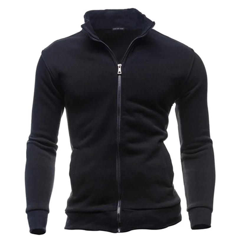 motorcycle jackets for men 2021 Men Coat Brand Clothing Fashion Zip Stand Collar Man Casual Slim Hoody Sweatshirt Cardigan Zipper Hood Clothing mammut jacket Jackets