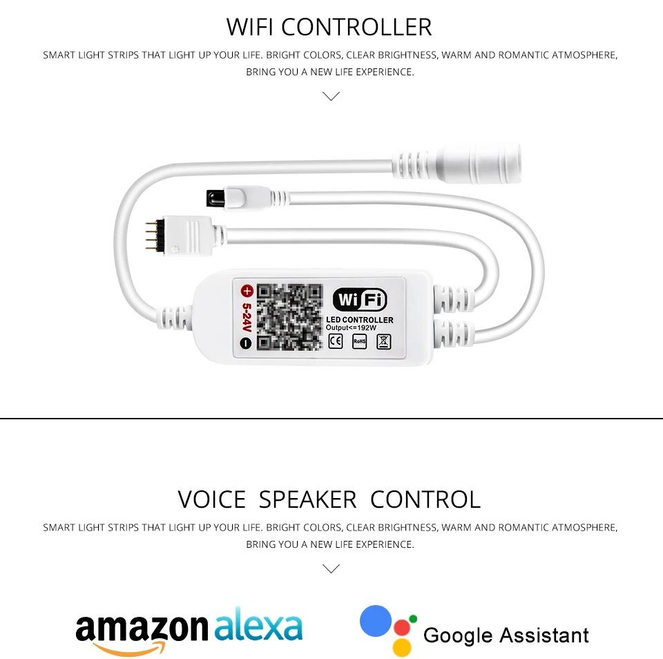 Умный Wifi светодиодный ленточный светильник 12 в 5050 SMD 5 м RGBW RGBWW RGB Диодная лента светодиодный ленточный Телевизор подсветка работает с Amazon Alexa Google Home