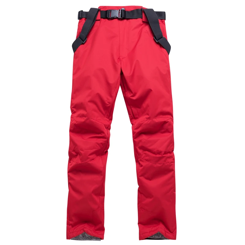 Red pant Лыжные куртки и брюки для мужчин и wo мужской лыжный костюм комплекты для сноубординга очень теплая ветрозащитная Водонепроницаемая зимняя одежда для улицы - Цвет: Red pant