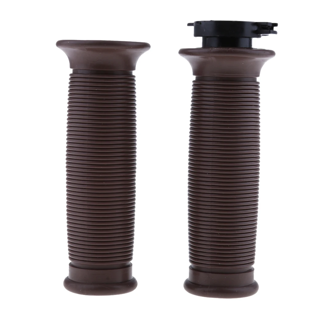 7/8'' 22mm Motorbike Handlebar Throttle Hand Grips Vintage Cafe Racer Brown for Yamaha Suzuki Kawasaki and BMW