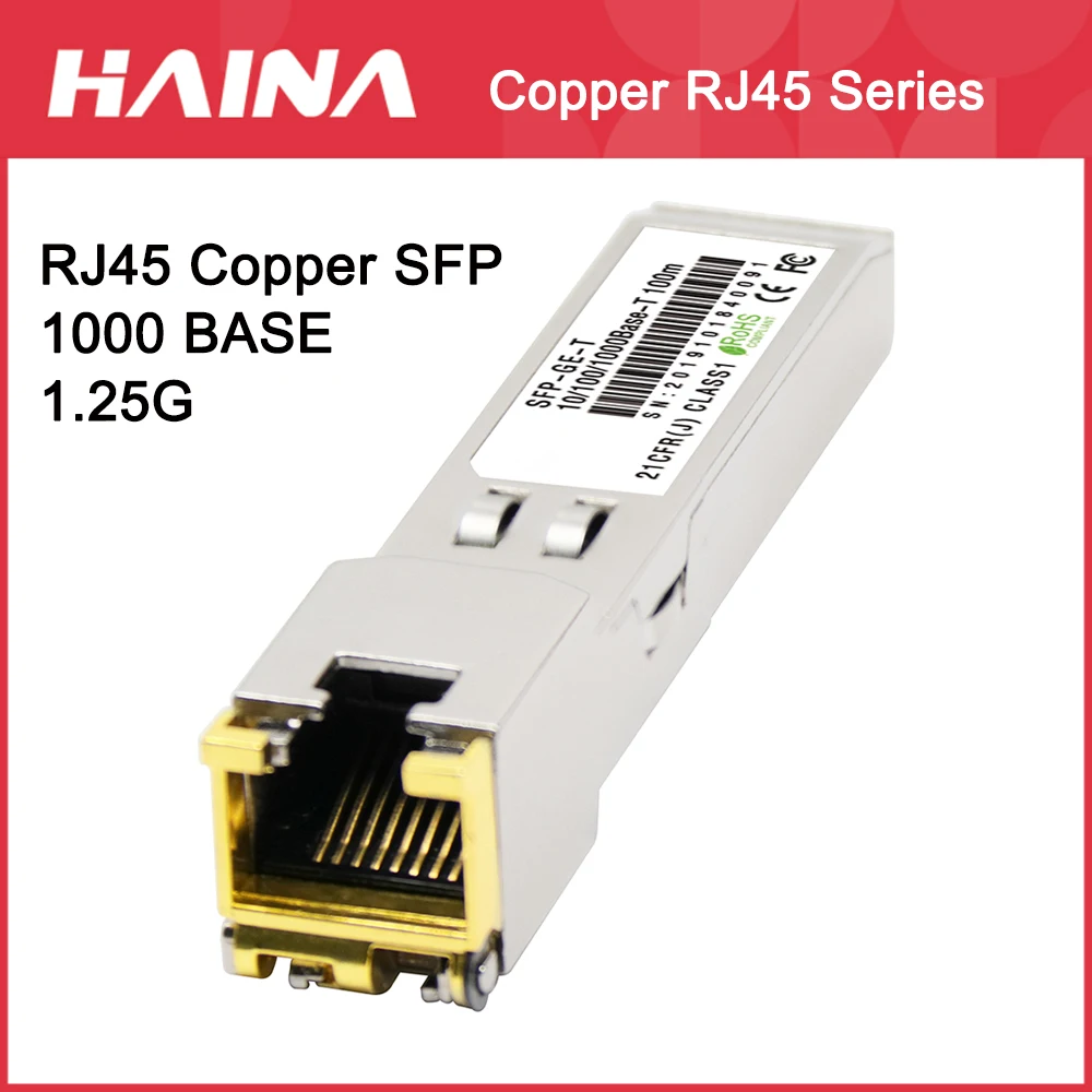 Модуль SFP Gigabit RJ45 1000 Мбит/с медный Трансивер совместимый с переключателем Ethernet Cisco
