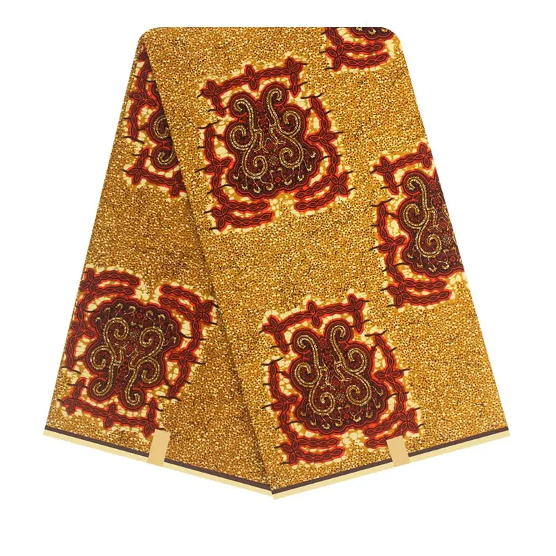 

New Style Nigerian 100% Cotton African Beautiful Wax Print Fabric Ankara Dutch Wax Fabric 6yards For Party Dress Y90722-15