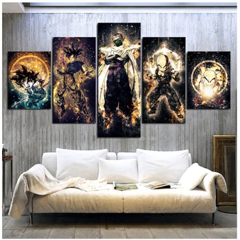 

5pcs set Crystal diamond mosaic,Dragon Ball Z Anime 5d Diamond Painting full square round resin picture Halloween decor