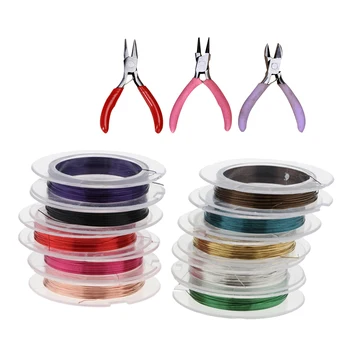 

10 Rolls Beads Chain And 3 Mini Pliers Jewelry Making Tools Crafts DIY Accessories