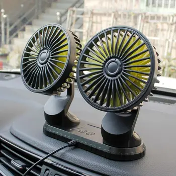 

Adjustable Angle Dual Head USB Powered 3-Speed Adjustable Car Dashboard Cooling Air USB Fan for SUV Vehicles Home Office