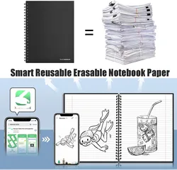 Bloc notes intelligent réutilisable, en papier effaçable, vague micro ondes, nuage, doublé avec stylo, personnalisé, cadeau pour enfants, 5 B5 A6 A4 
