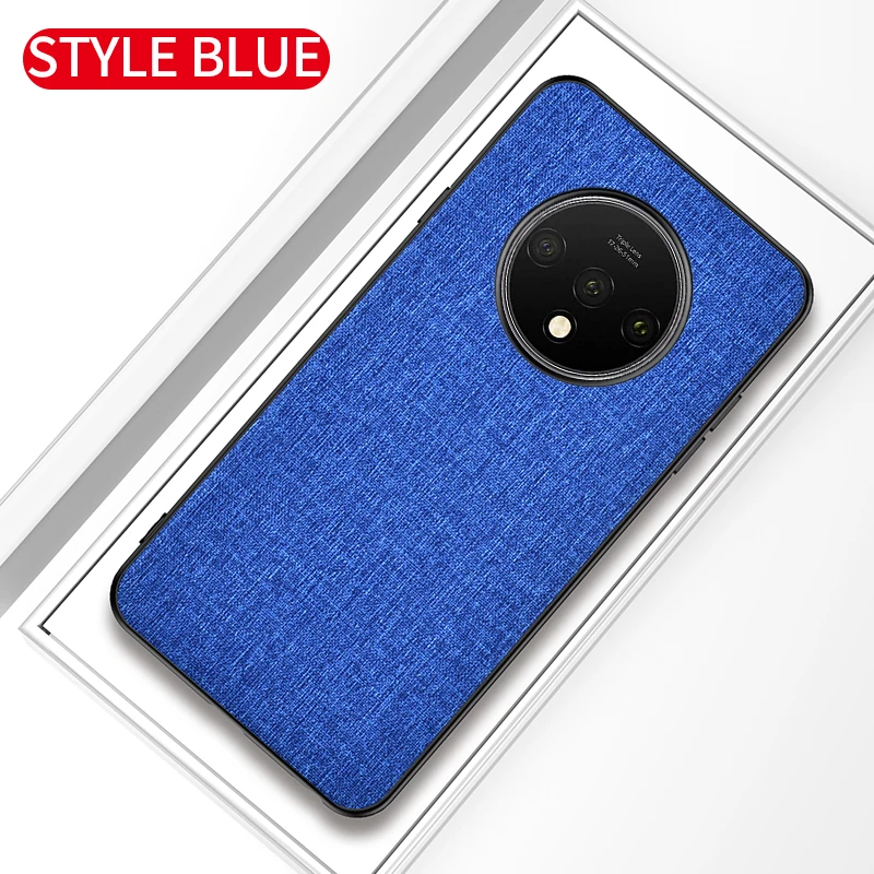 Синий Чехол для телефона для OnePlus 7T 7 Pro 7 6T 6 тонкий гибридный тканевый мягкий бампер жесткий чехол из поликарбоната для One Plus 7T 7 Pro 6T 6 - Цвет: Синий
