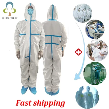 

Disposable Protective Hooded Overalls Waterproof Bacteria Laboratory Epidemic Protective Clothing Protective Virus Clothing ZXH