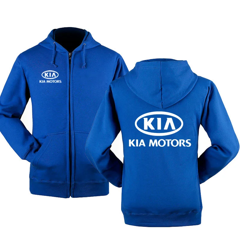 Мужская куртка автомобиль KIA Логотип Печатный свитер весна осень флис хлопок молния толстовки хип хоп Harajuku модная мужская одежда