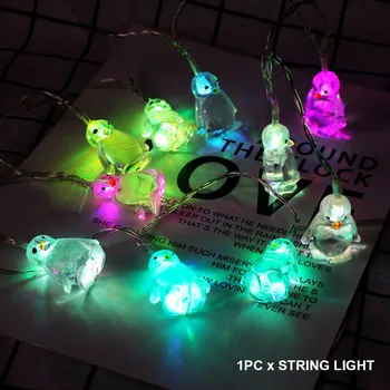 

Wedding Easy Install Penguin Shape Gift Wall Fairy Home Decor Bedroom Festival Party Battery Operated Window String Light 10LEDS