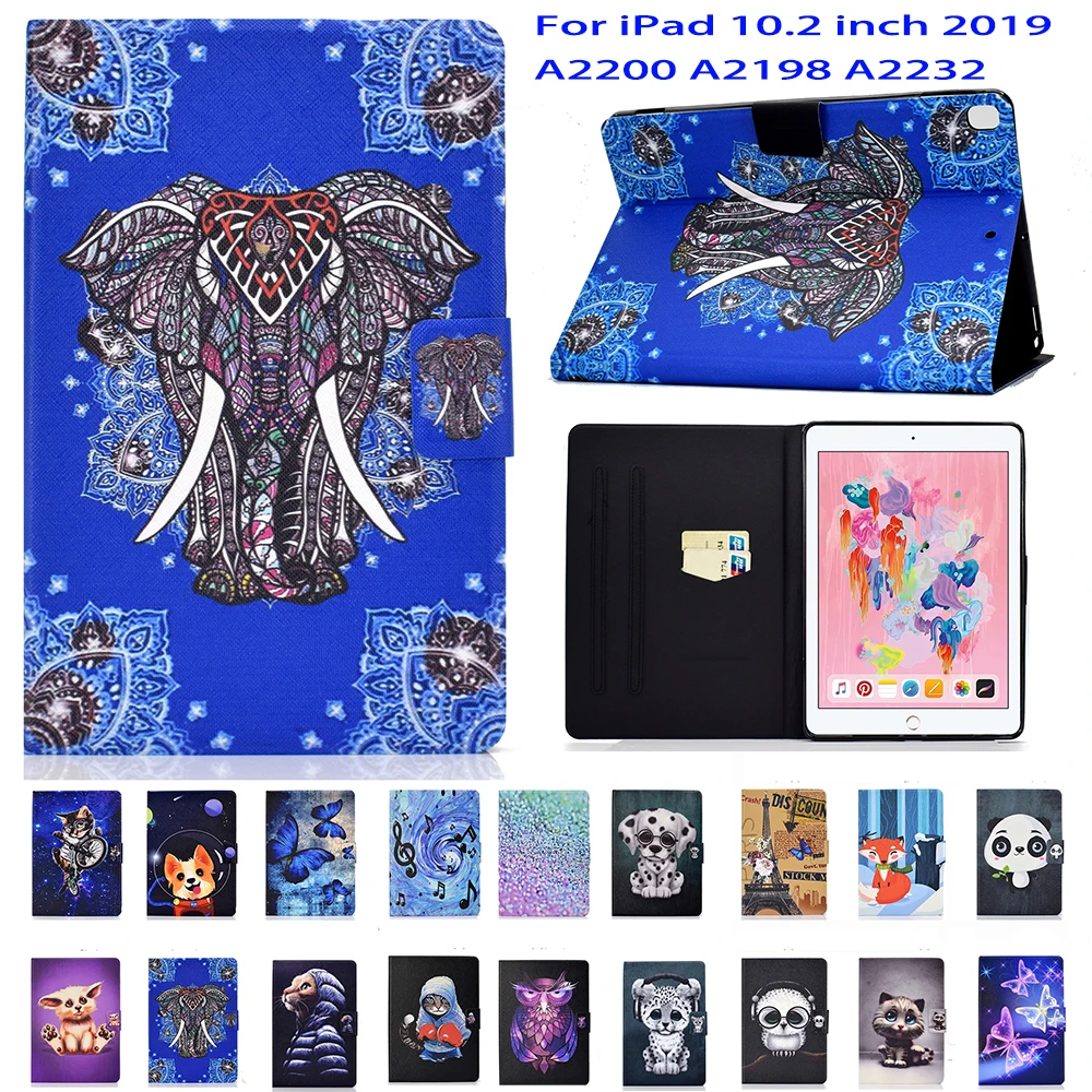 Флип чехол из искусственной кожи с подставкой для iPad 10 2 2019 A2200 A2198 A2232 дюйма умный
