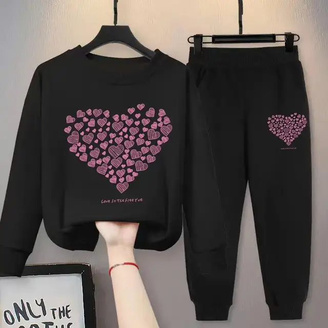 2022 New Children Girls Clothes Sets Autumn Spring Long Sleeve Sweater + Pants Fashion Kids Clothing Suits Boutique Tracksuit A12