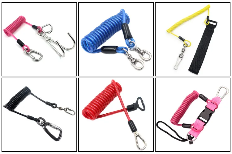 Manufacturers Supply Bag Plastic Color Spring Rope Lengthened Extendable Volume Steel Wire Lanyard Computer Reminding Rope Divin