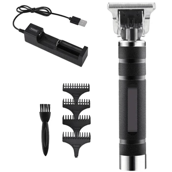 

T-Outliner Skeleton Cordless Trimmer Hair Clipper Machine No Oil Black + Silver