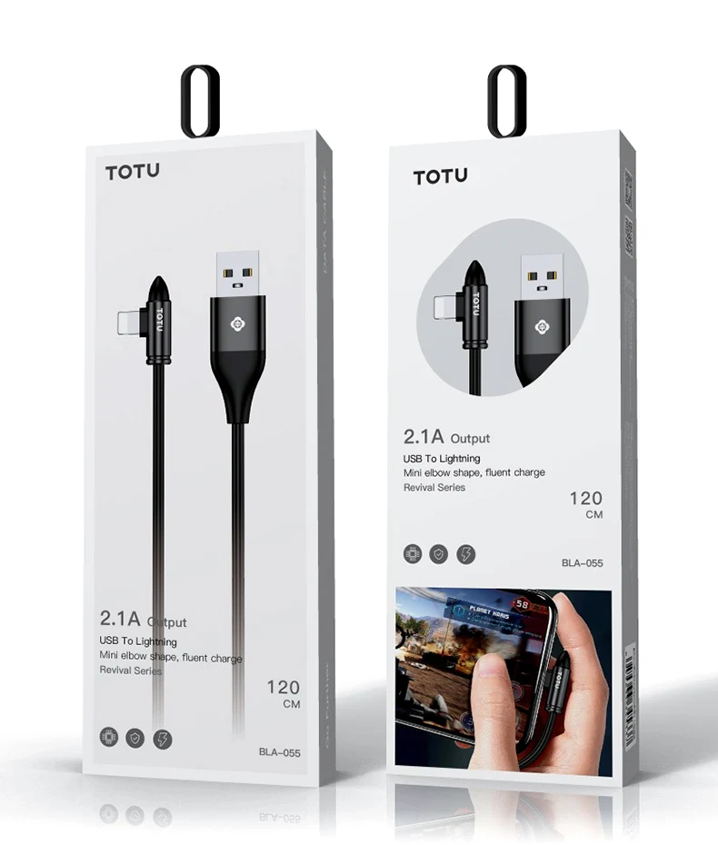 TOTU usb-кабель для зарядки iphone X, Xs, Max, Xr, usb-кабель для зарядки и освещения, для iphone 7, 8 Plus