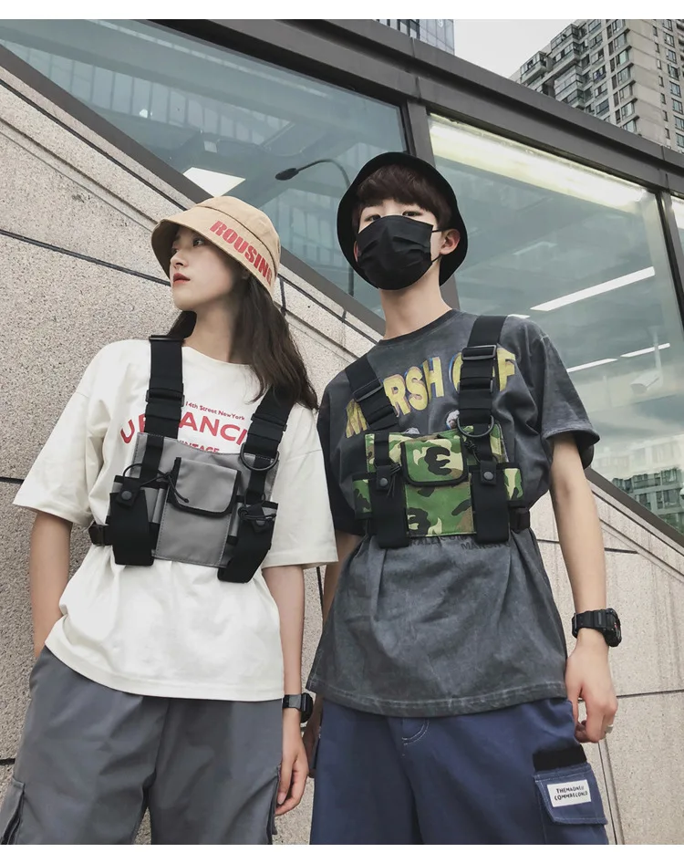 Waterproof Functional Fashion Chest Bag Men Women Hip Hop Harness Chest Rig Bags Vest Sport Hunting Tactical Package Bullet Pack