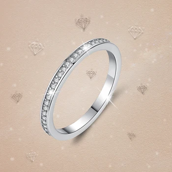 

ELESHE Genuine 925 Sterling Silver Ring Clear CZ Stackable Round Finger Ring for Women Wedding Engagement Jewelry Christmas Gift