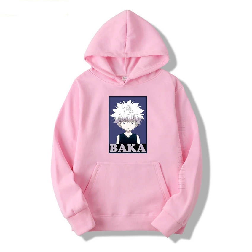 

Hunter X Hunter Killua Zoldyck Baka Cartoon Print Hoodies Anime Japan Sweatshirt Unisex Streetwear Men Daily Casual Hoodies