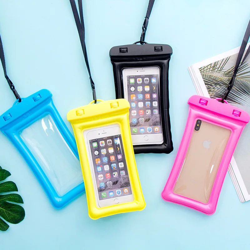 

H754 New Style Inflatable Waterproof Cellphone Bag Universal Swimming Halter Touch Screen Diving Sealed Transparent Protective C
