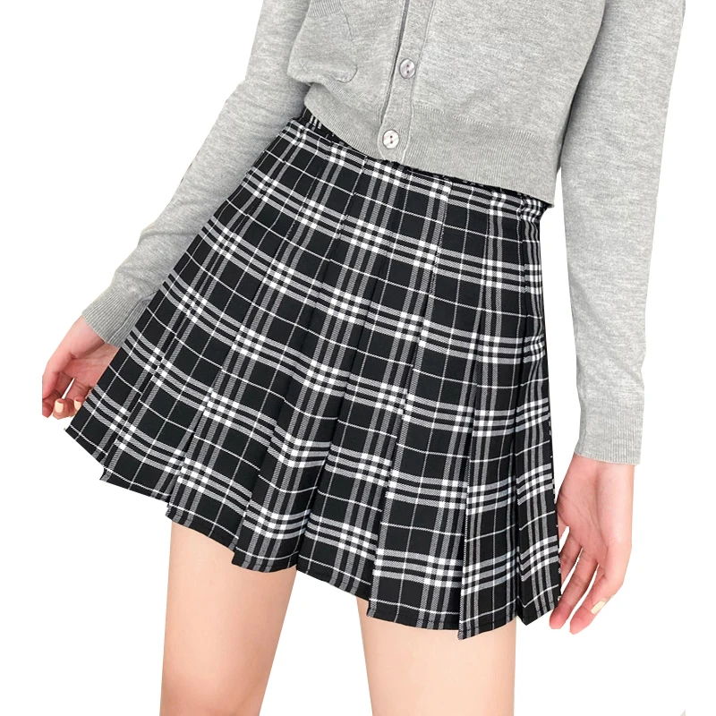 

High Waist Pleated Women Skirt Harajuku Summer Plaid Skirts Sweet Female Mini Skirt Fashion Streetwear Girls Dance Short Skirts