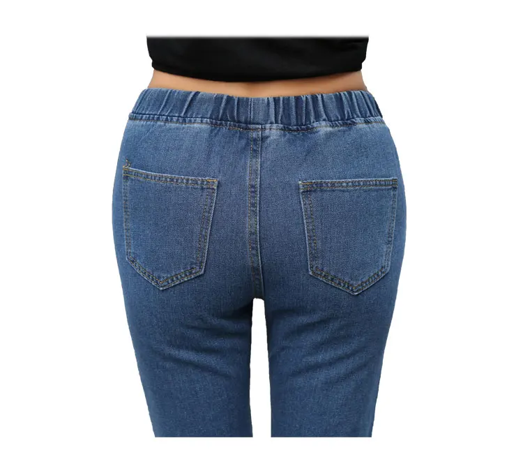 Для фотосессии, импортные товары, Джинсы женские, AliExpress, эластичный пояс, кисточки, прямые брюки, Европа и Америка, одноцветные