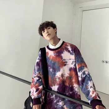 

Men's Sweatshirt 2019 Autumn and Winter Tie-dye Print Sweatshirt Student Pullover Young People Personality Fashion Men's Wear