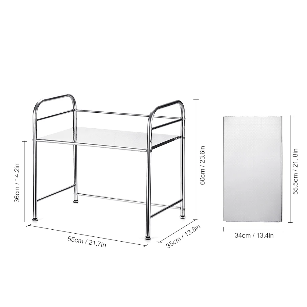 Кухонный стеллаж для хранения из нержавеющей стали, полка для микроволновой печи, баночки для хранения специй, органайзер для хранения, кухонный счетчик, держатель