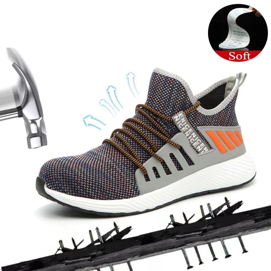 

Anti-smash breathable soft bottom four seasons non-slip work boots construction men's outdoor steel toe cap men's anti-puncture
