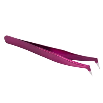 

Pro Beauty Precise Straight Curved Eyebrow Eyelashes Extension Tweezers Purple