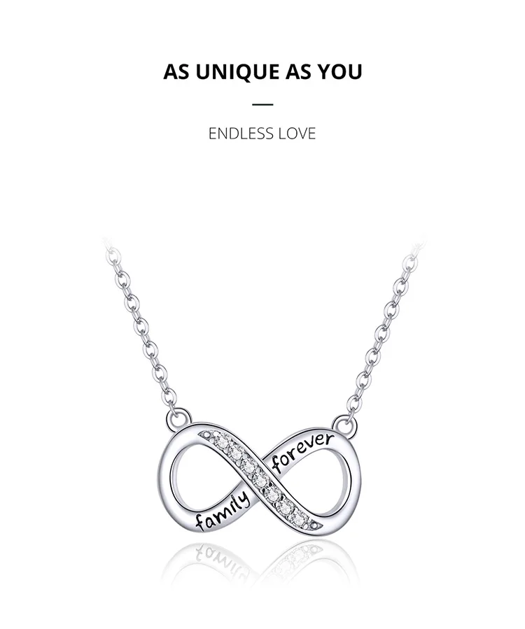 WOSTU Real 925 Sterling Silver Infinity 