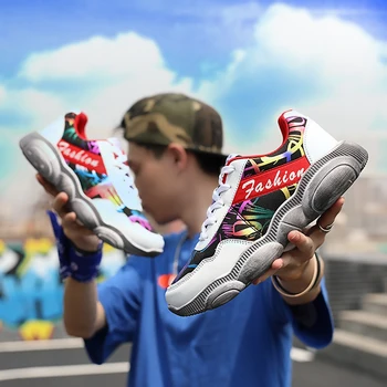 

Sneakers For Men Trend Breathable Flyknit Man Fashion Sneaker Vulcanized Shoes Zapatillas Hombre 2019 Men Sneakers Brand