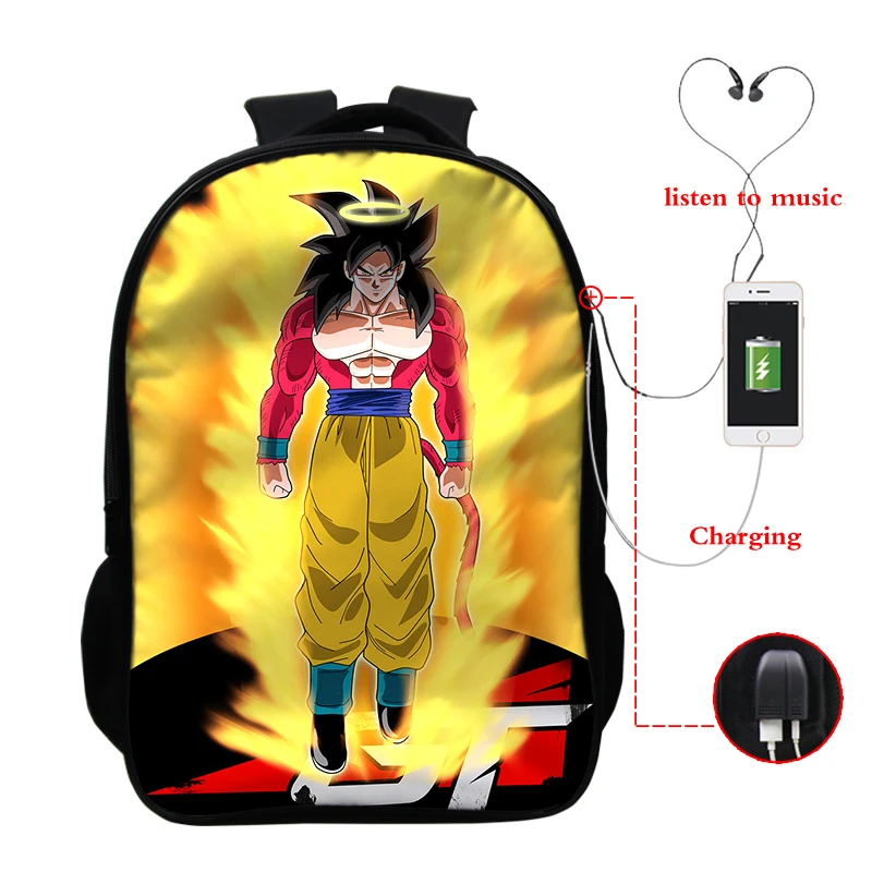 F11 USB зарядка мочилы Жемчуг дракона Супер Saiyan Dragon ball Z рюкзак аниме Гофу сумка для ноутбука школьный рюкзак для книг рюкзак для наушников - Цвет: F11