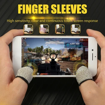

1 Pair Breathable Game Controller Finger Cover Sweat Proof Non-Scratch Sensitive Touch Screen Gaming Finger Thumb Sleeve Gloves