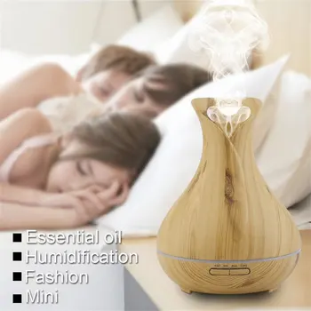 

Air Humidifier Electronic LED Air Purifier 400ML Ultrasonic Aroma Diffuser Portable Wood Grain Essential Oil Purifier EU US Plug