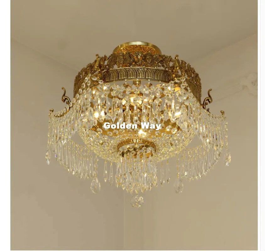 Luxo de Cobre Lâmpada do Teto Cobre Criativo D40cm Moderno Deco Sala Estar Quarto Jantar Luzes Decorativas Luz Led 8 Luzes de teto