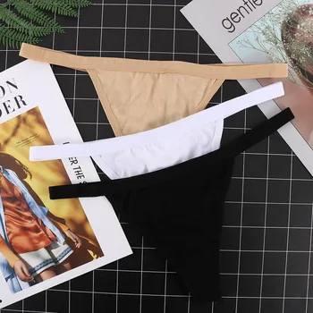

1 pcs Women Cotton G-String Thongs Panties Sexy T-back Underwear Solid Bikini Lingerie