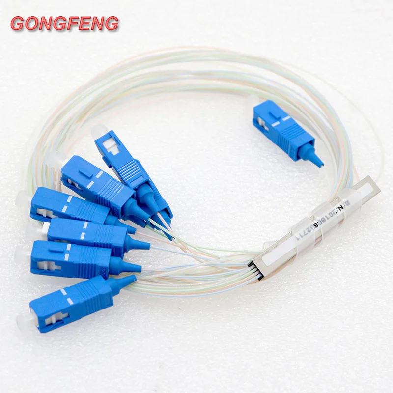 10pcs 0.9mm Single Mode PLC Optical Splitter SC/APC1×8 FTTH CATV G657A1 Mini Differential Signal Transmission Equipment Wholesal