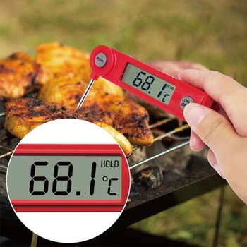 

Digital Probe Thermometer Foldable Food BBQ Meat Oven Folding Kitchen Thermometer Waterproof Cooking Water Oil Tools