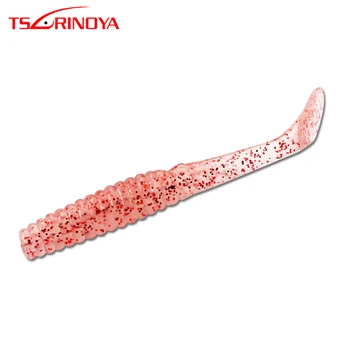 TSURINOYA Soft Fishing Lure TENACITY T-tail Shad Wrom Swimbait 10pcs/bag...