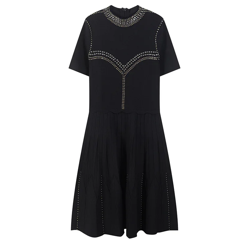 Tunjuefs Slim Fit, молния сзади, вязаное платье Для женщин Vestido элегантное облегающее горячей бурения роковой пуловеры в целом