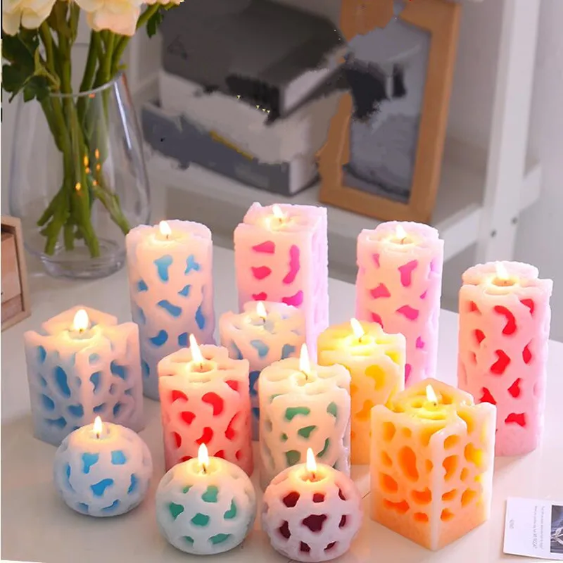 

European Aromatherapy candle Smokeless Fragrance Scented Candles Column Wax candlelight for dinner Valentines party supplies