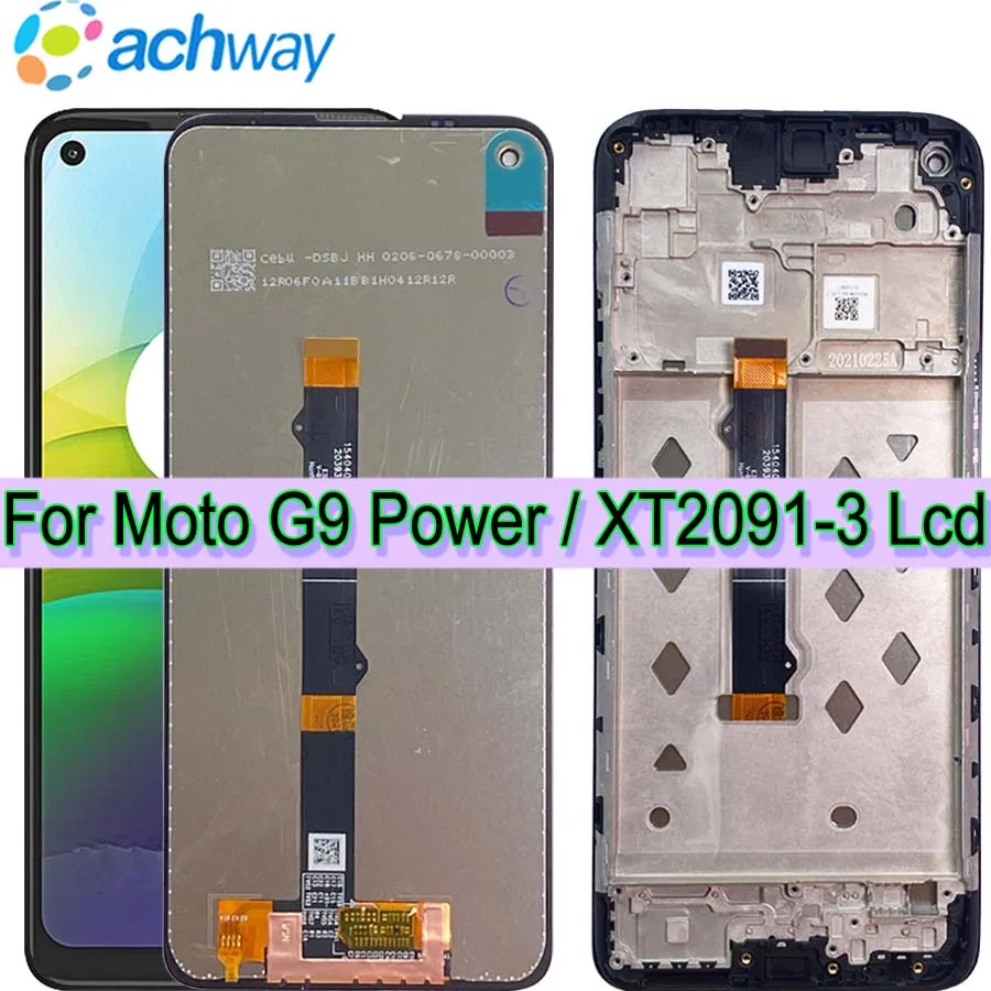 

6.8"For Motorola Moto G9 power LCD With Frame Display Touch Screen Digitizer Assembly For Moto G9power xt2091-4 XT2091-3 display