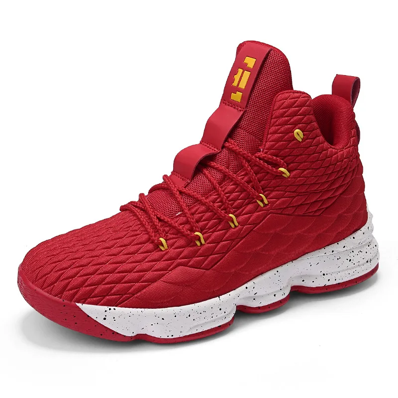 Баскетбольные кроссовки с высоким берцем Lebron для мужчин и женщин, амортизирующие дышащие баскетбольные кроссовки, нескользящие спортивные уличные мужские спортивные кроссовки - Цвет: red