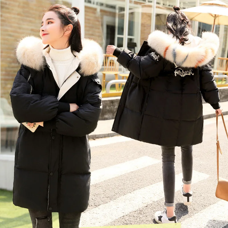 

Cotton-padded Clothes Women's Mid-length 2018 Winter New Style Korean-style Loose-Fit Slimming Warm down Jacket Cotton-padded Cl