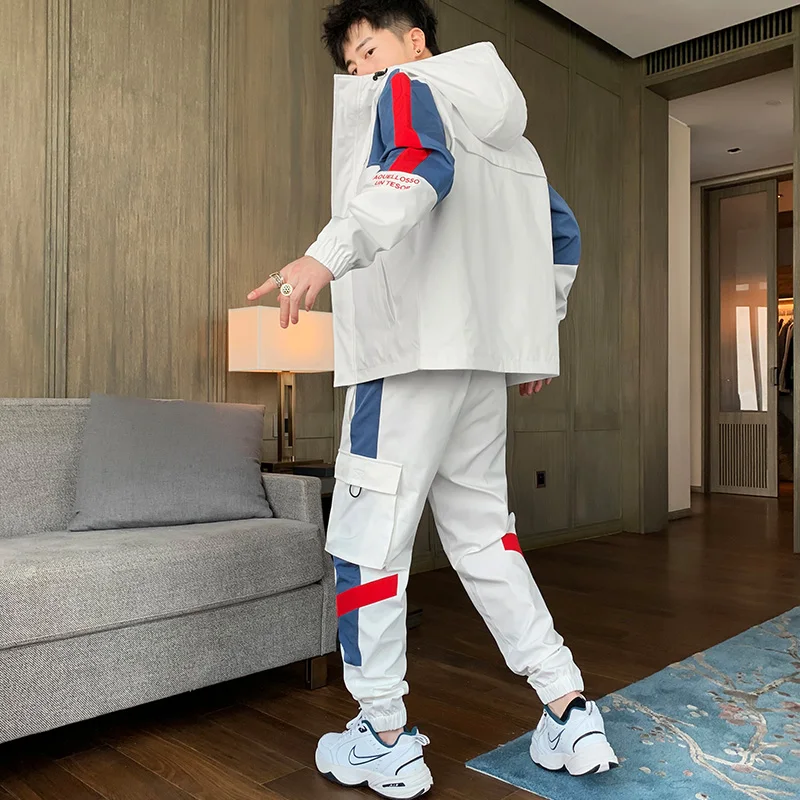 Tute moda uomo 2021 nuovi uomini Hip Hop tuta da uomo abiti Patchwork  maschili felpe pantaloni sportivi set di tute - AliExpress Men's Clothing
