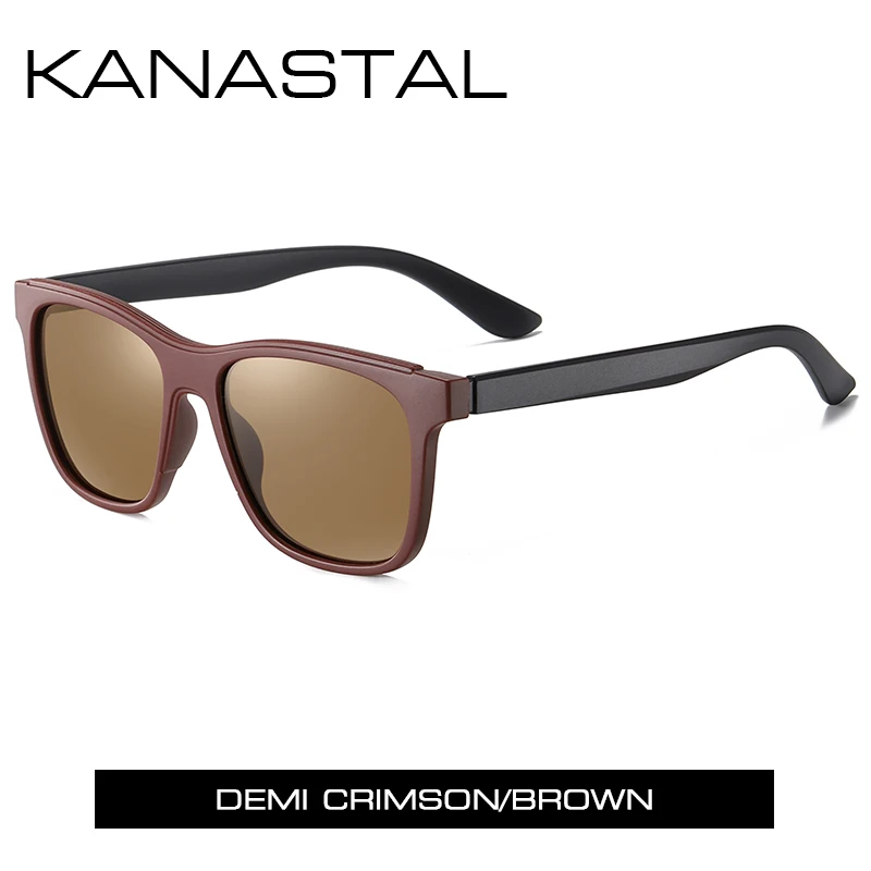CrimsonBrown Мужские поляризационные солнцезащитные очки, спортивные солнцезащитные очки для вождения, классические дизайнерские очки, мужские Квадратные Солнцезащитные очки для рыбалки - Цвет линз: CrimsonBrown